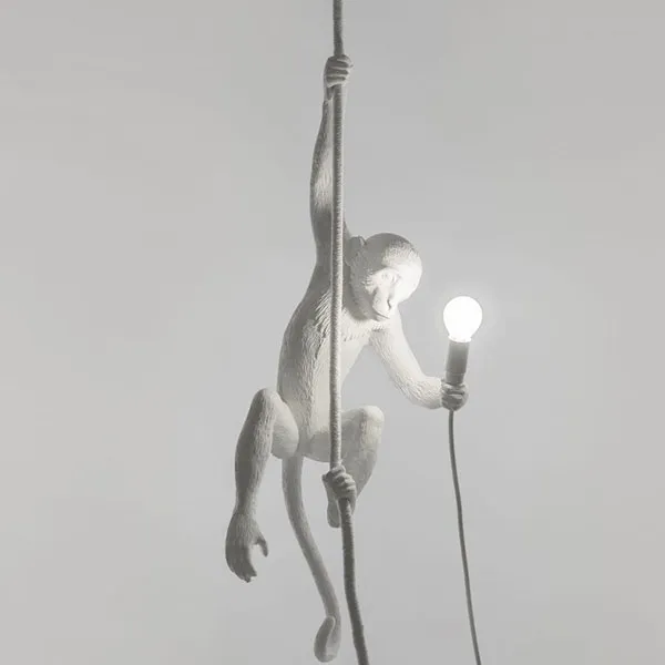 Monkey With Rope Lampa Sufitowa Biała