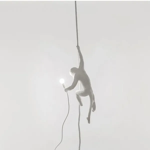 Monkey With Rope Lampa Sufitowa Biała
