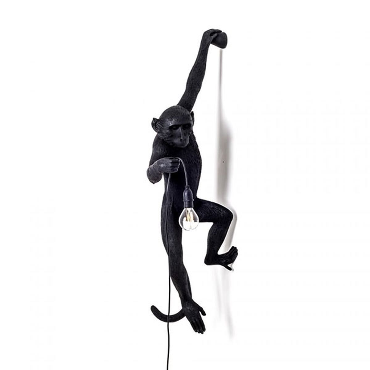 Monkey Hanging Left Wall Lamp Black Outdoor