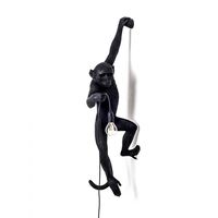 Monkey Hanging Left Wall Lamp Black Outdoor