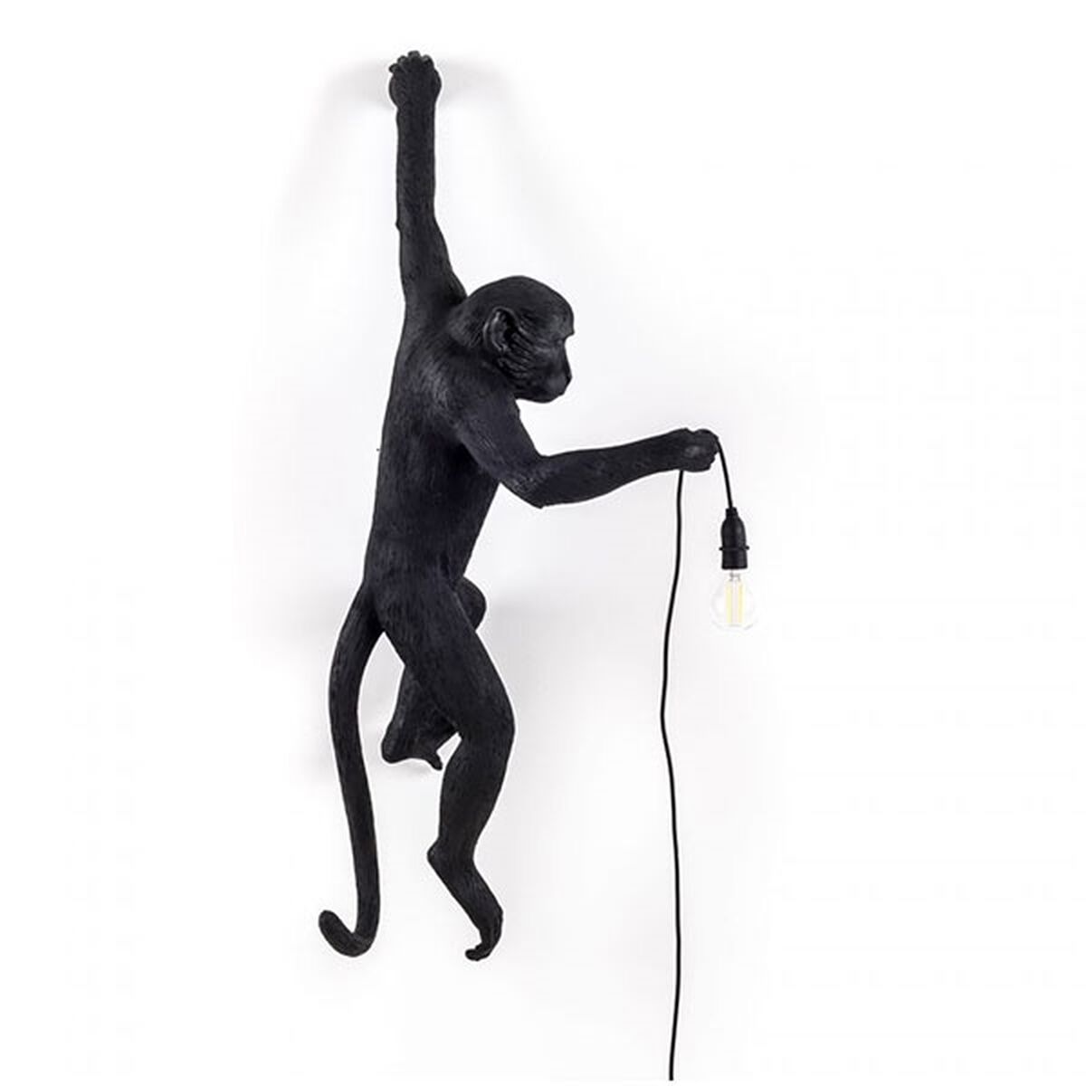 Monkey Hanging Left Wall Lamp Black Outdoor
