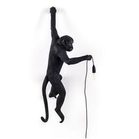 Monkey Hanging Left Wall Lamp Black Outdoor