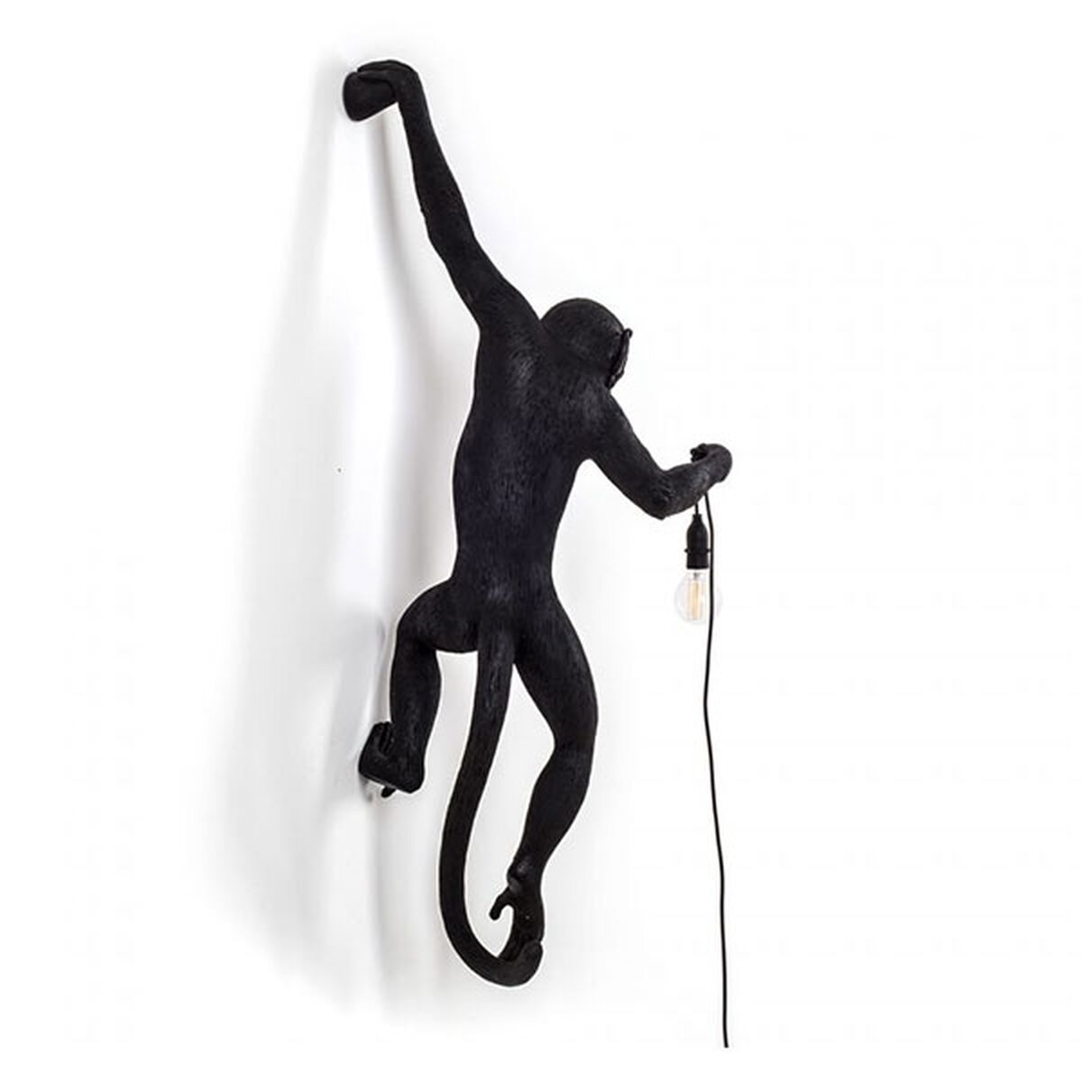 Monkey Hanging Left Wall Lamp Black Outdoor
