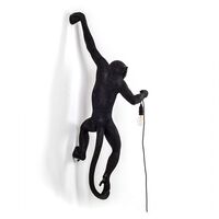 Monkey Hanging Left Wall Lamp Black Outdoor