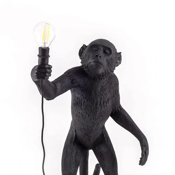 Monkey Standing Table Lamp Black Outdoor