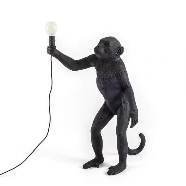 Monkey Standing Table Lamp Black Outdoor