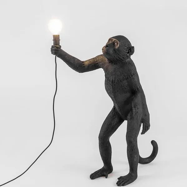 Monkey Standing Table Lamp Black Outdoor