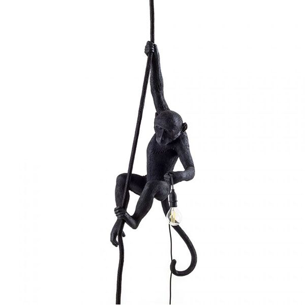 Monkey Med Rep Taklampa Svart Utomhus