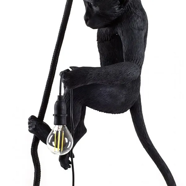 Monkey With Rope Plafoniera Da Esterno Nera