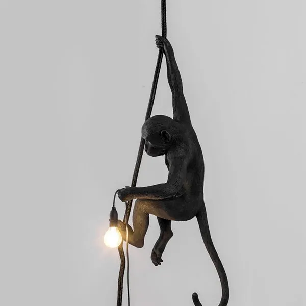 Monkey With Rope Plafoniera Da Esterno Nera