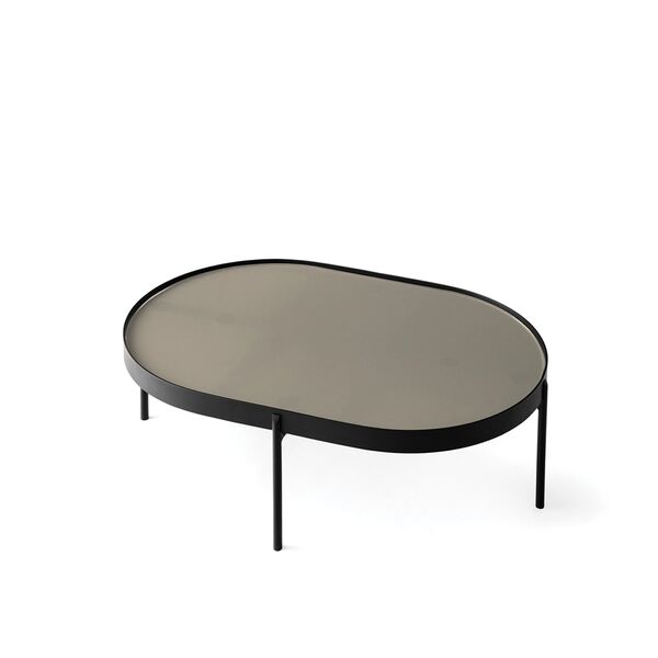 Tavolo NoNo Piccolo Vetro Nero/ Beige