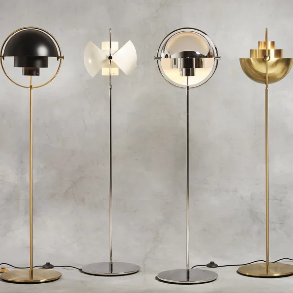 Lampadaire Multi-Lite Chrome & Blanc