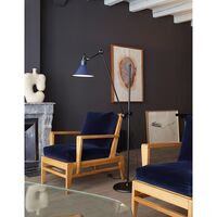 N215 Lampadaire Noir Mat & Chrome