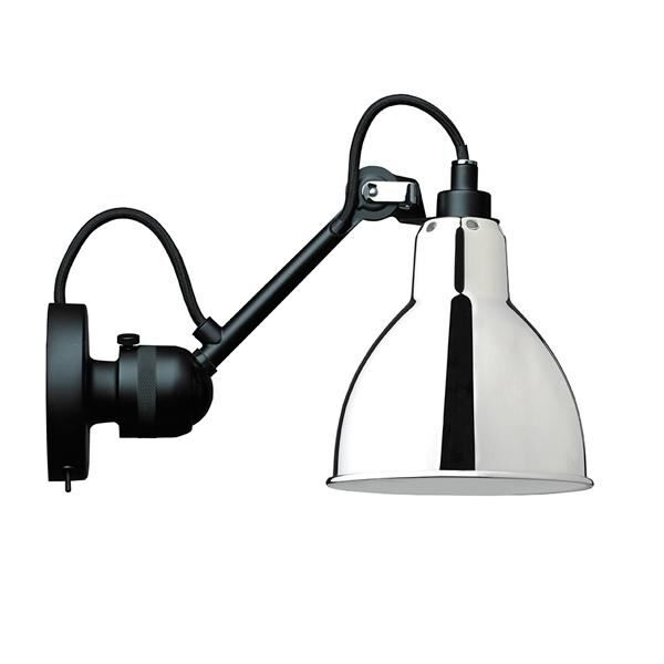N304 V&auml;gglampa Matt Svart & Krom Med P&aring;/Av