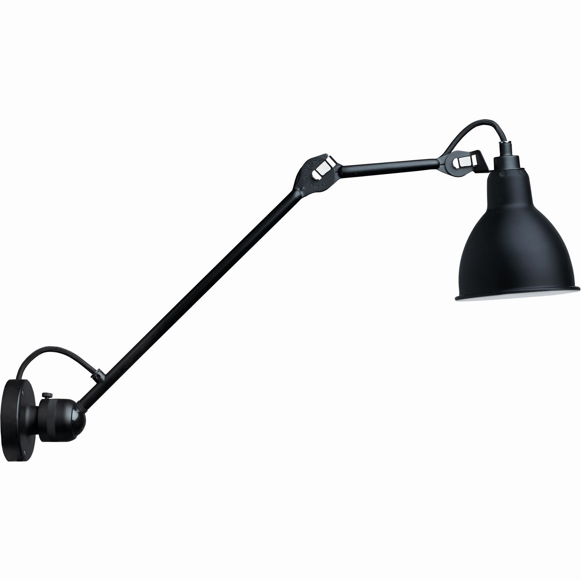 N304 L40 V&auml;gglampa Matt Svart Fastkopplad