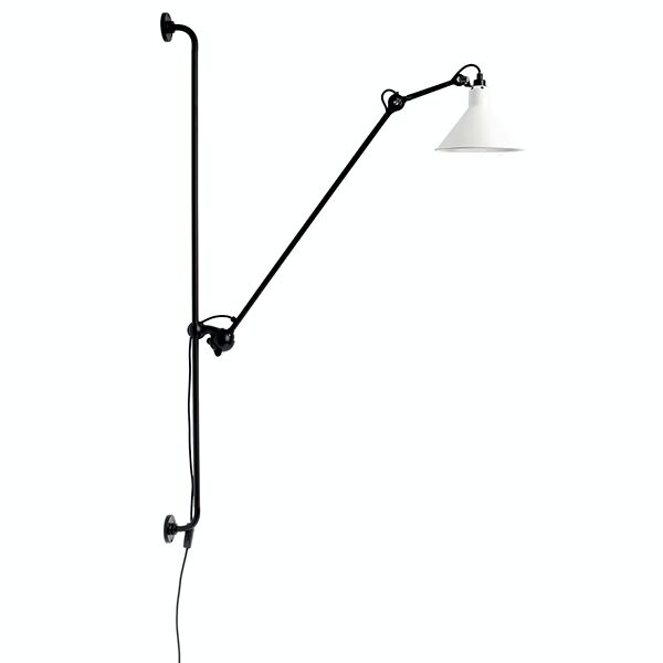 Matt Vit V&auml;gglampa Matt/Svart