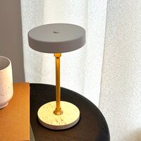Moonlight Mini Portable Table Lamp LED Beige/Travertin/Brass
