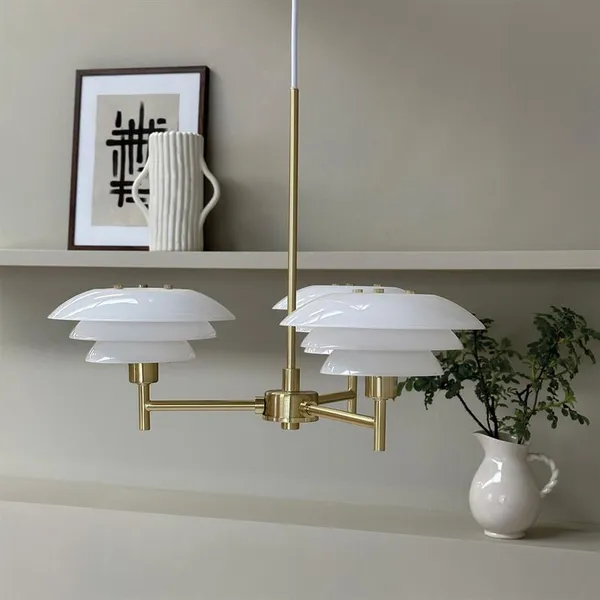 DL20 Chandelier Messing/Opal