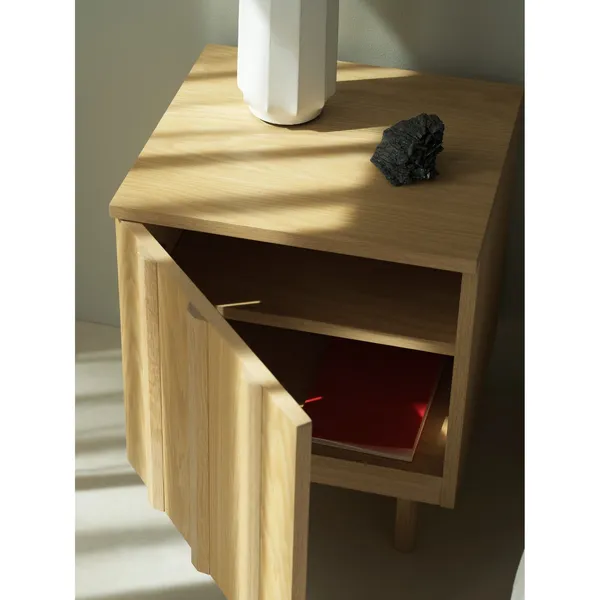 Rib Bedside Table Oak