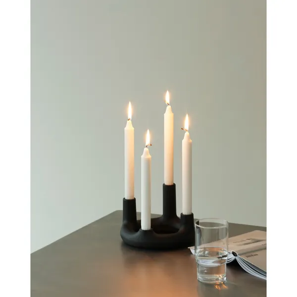 Trin Ljusstake Svart