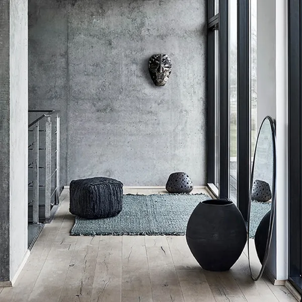 Copenhagen Wall Mirror Round Large Black