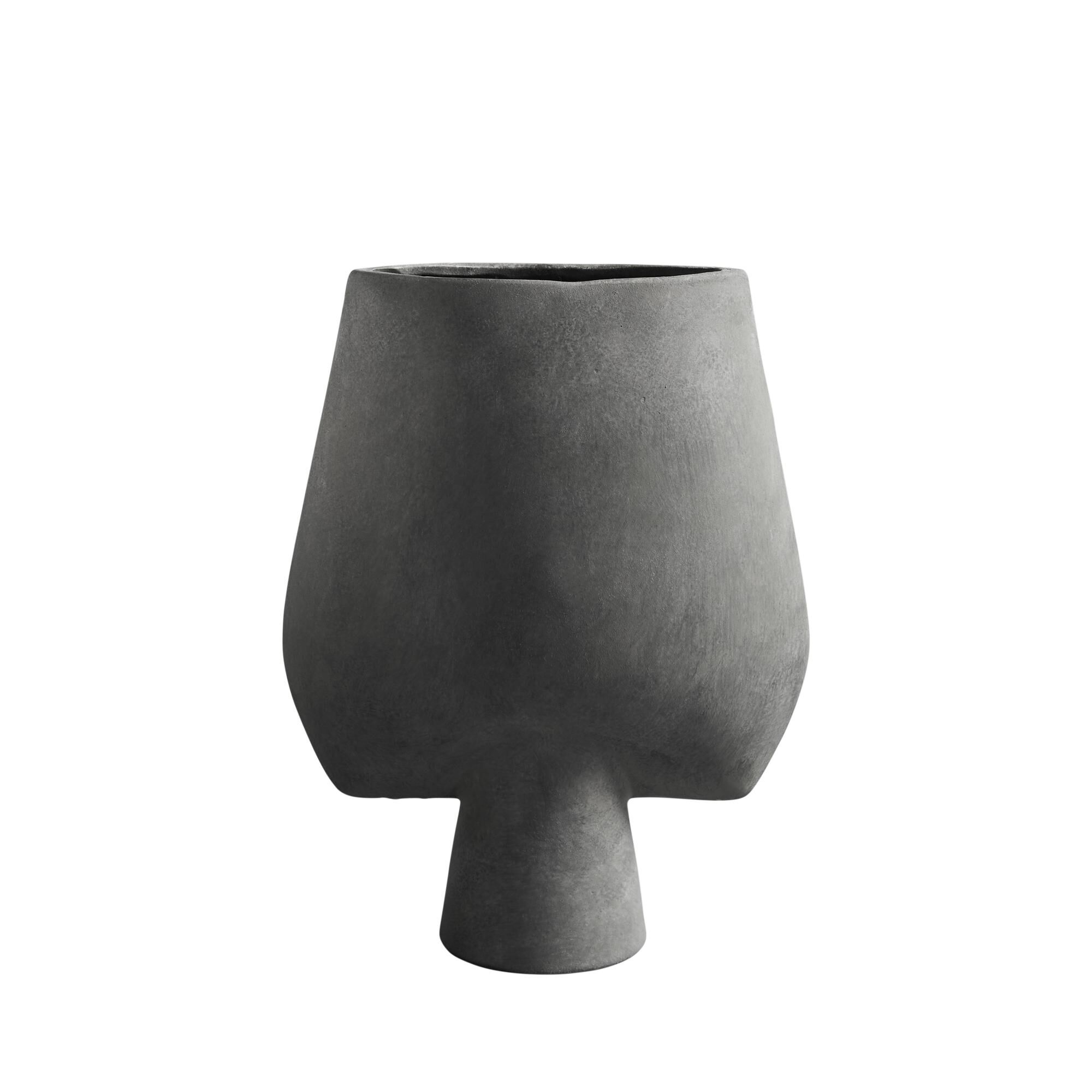 Sphere Grand Vase Carré Gris Foncé