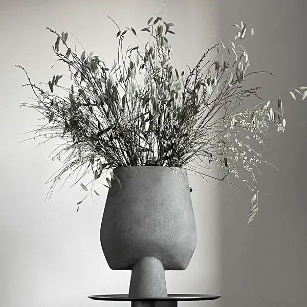 Sphere Vase Square Large Dark Grey