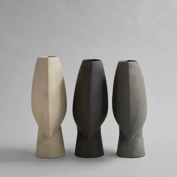 Sphere Vase Square Large Dark Grey