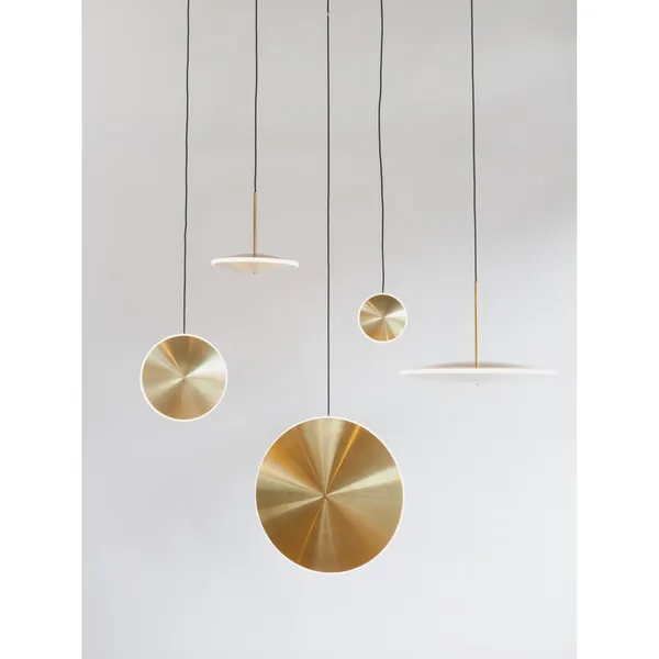 Chrona Dish 17 Horizontal Pendant Brass