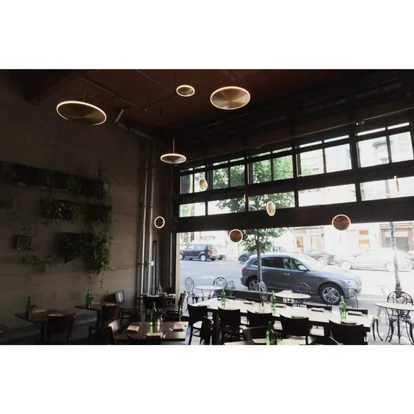 Chrona Dish 6 Vertical Pendant Brass