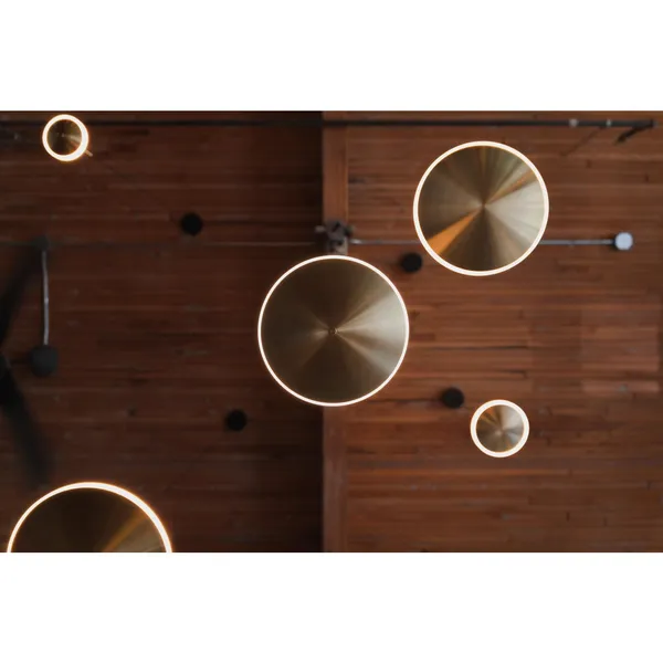 Chrona Dish 6 Vertical Pendant Brass
