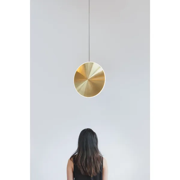 Chrona Dish 6 Vertical Pendant Brass