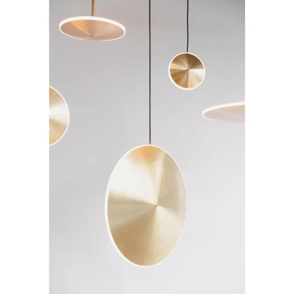Chrona Dish 6 Vertical Pendant Brass