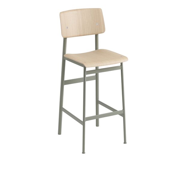 Taburete de Bar Loft Roble/ Verde Polvo Alt. 108,5