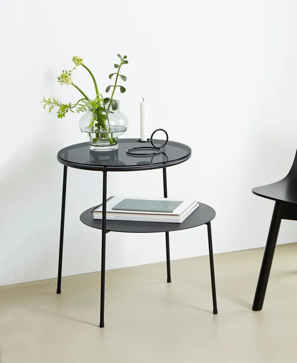 Duo Coffee Table Black/ Dark Smoked Glass