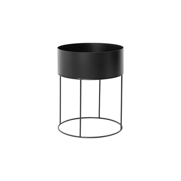 Plant Box Rund Sort