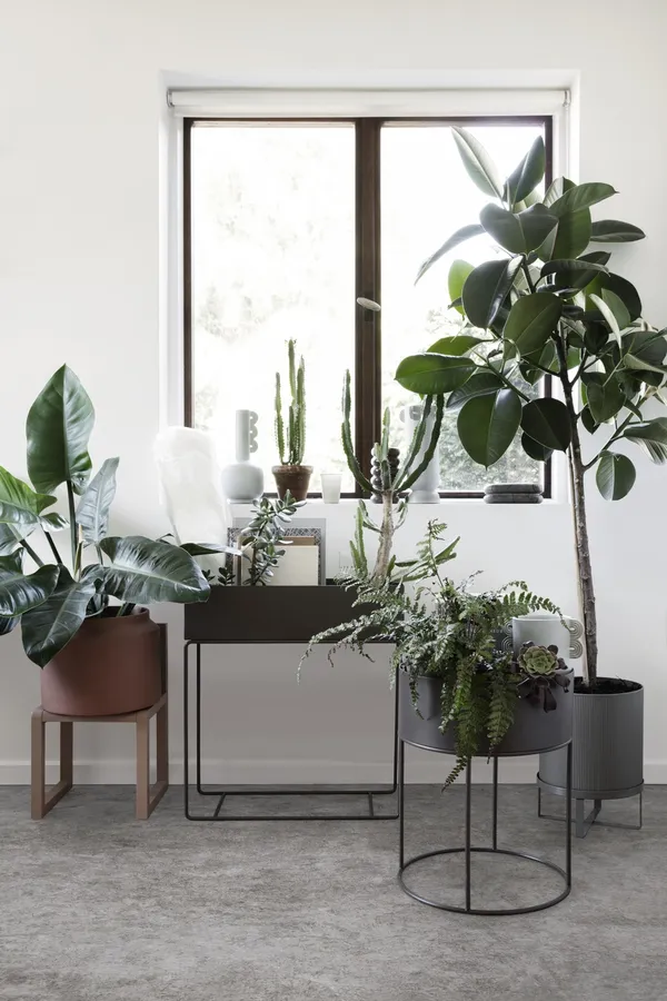 Plant Box Rund Sort