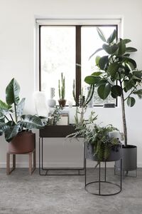 Plant Box Round Light Gray
