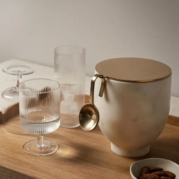 Ripple Long Drinking Glass Set of 4 Clear