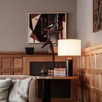 Gravity Table Lamp Large Darkened Steel Black/ White