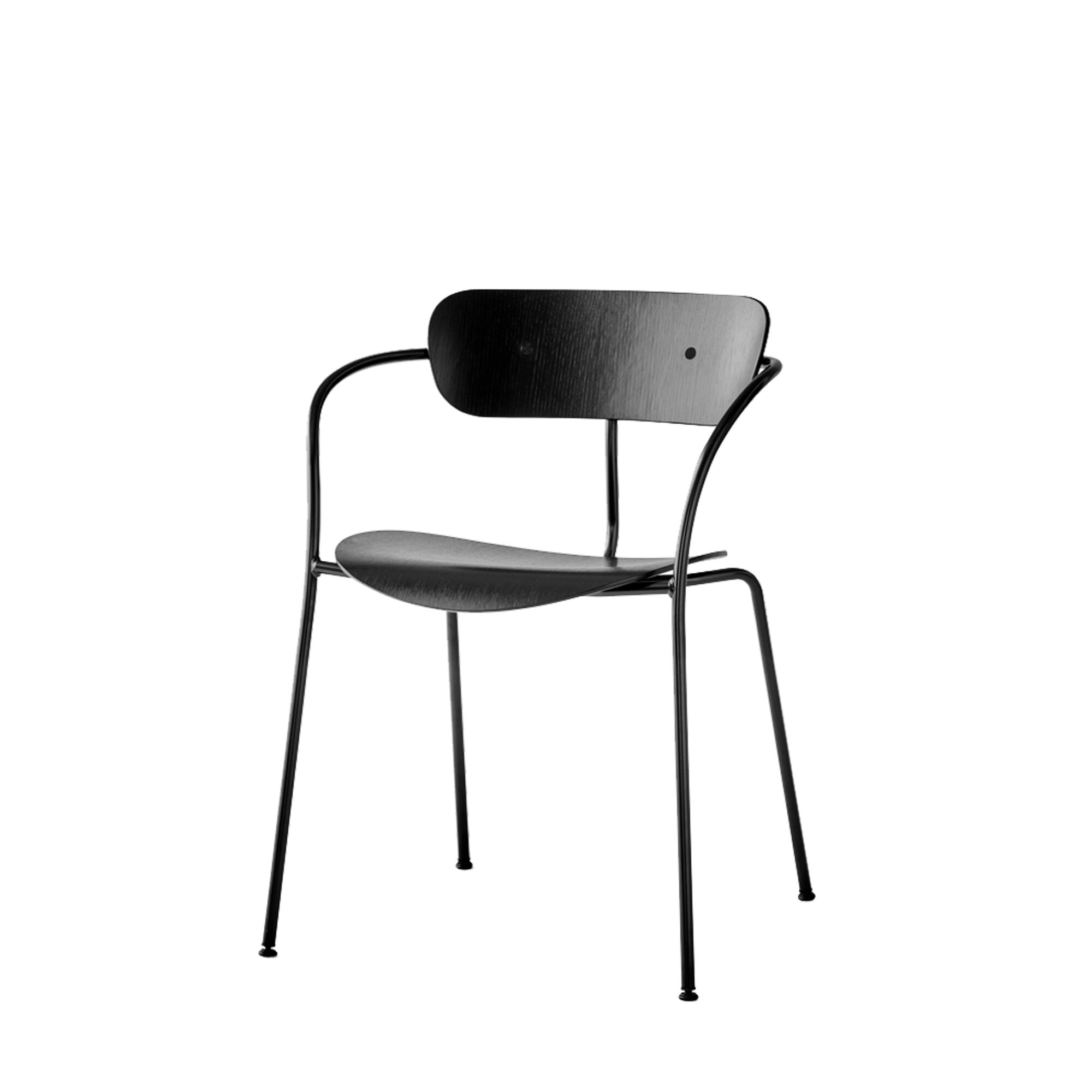 Pavilion AV2 Spisebordsstol med Armln Sort Eg/Sort