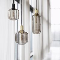 Amp Pendant Small Smoke-coloured/Brass