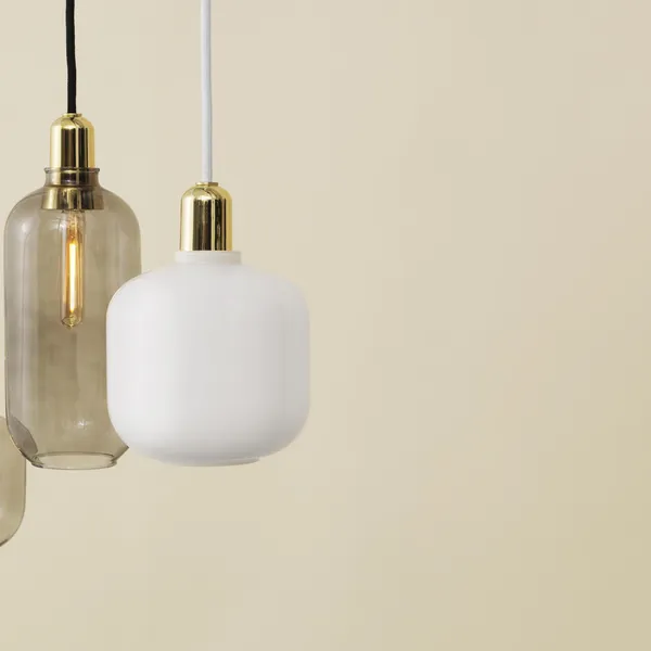 Amp Pendant Small White/Brass