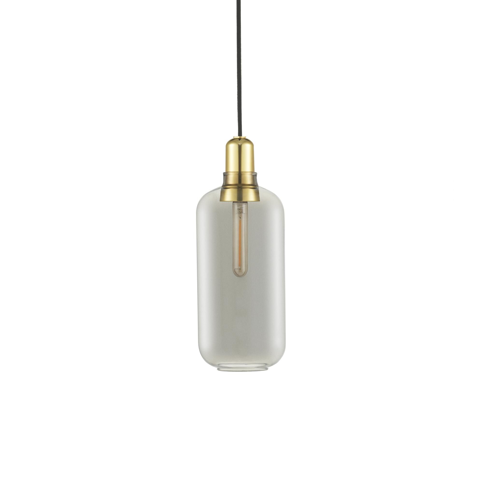 Amp Taklampe Stor Røykfarget/Messing