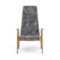Lamino Hoge Fauteuil Geolied Eiken/Scandinavian Grey/Schapenhuid