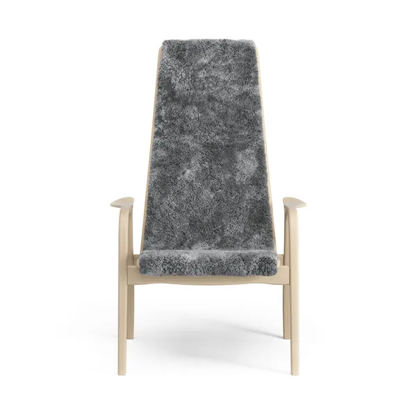 Lamino Sessel Hoch Lackierte Buche/Scandinavian Grey/Schaffell