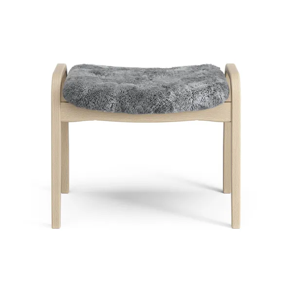 Lamino Voetenbank Gelakt Beuken/Scandinavian Grey/Schapenhuid