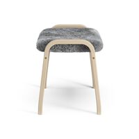 Lamino Voetenbank Gelakt Beuken/Scandinavian Grey/Schapenhuid