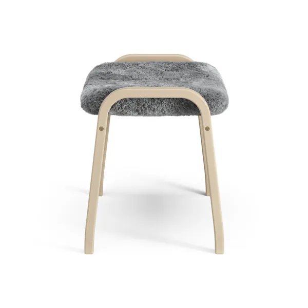 Lamino Voetenbank Gelakt Beuken/Scandinavian Grey/Schapenhuid