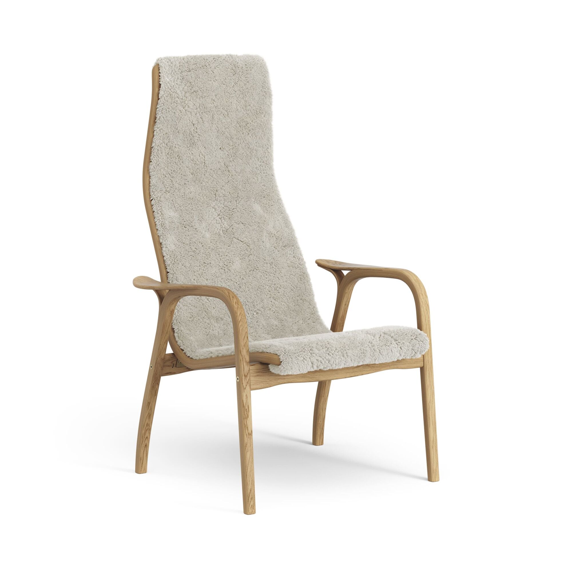Lamino Fauteuil Haut Chêne Huilé/Moonlight/Peau de Mouton